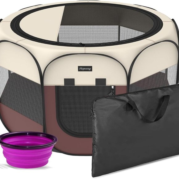 Foldable Pet Playpen and Puppy playpen Pet Tent with Carrying Case - Picture 1 of 6